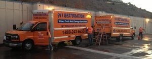 Water Damage Restoration Vans And Trucks Ready At HeadquaretersWater Damage Restoration Vans And Trucks Ready At Headquareters