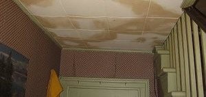 Water Damage On Ceiling Due To Bathroom Leak